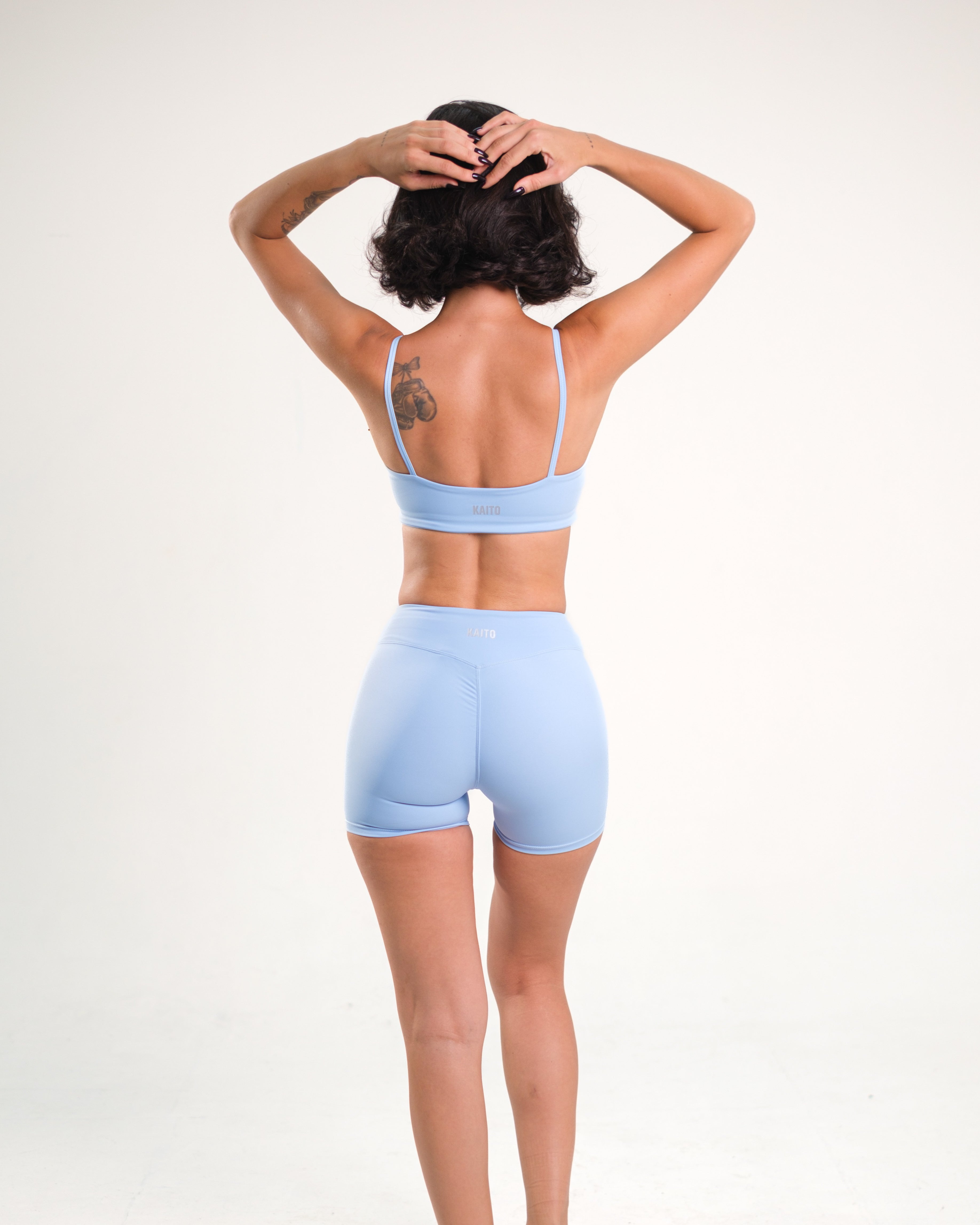 Sculpt Cross Invisible Scrunch Shorts | Sky Blue